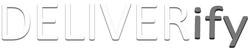 Deliverify Logo White and Grey PNG